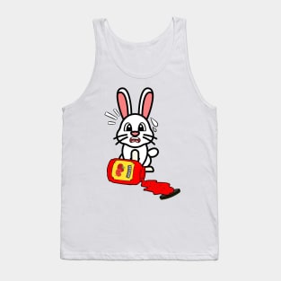 Funny bunny spilled tomato ketchup Tank Top